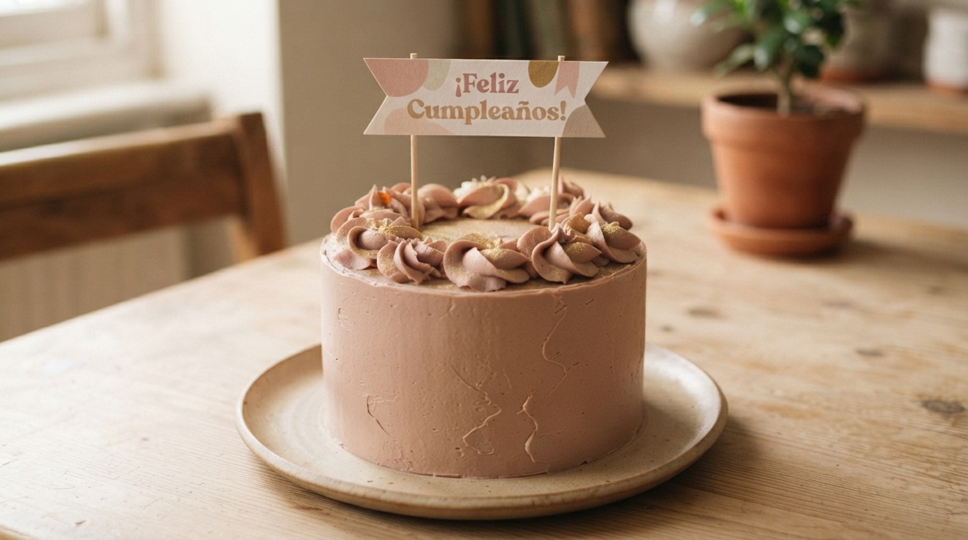 Pastel personalizado de Dolce Nina en tono chocolate